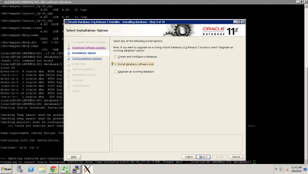 Oracle 11G Installation on Linux 1 img1